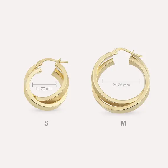 Twine Medium Yellow Hoop Earring - 3