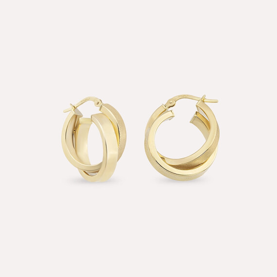 Twine Small Yellow Hoop Earring - Nev Jewellery