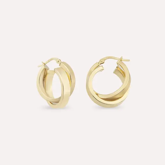 Twine Small Yellow Hoop Earring - 1