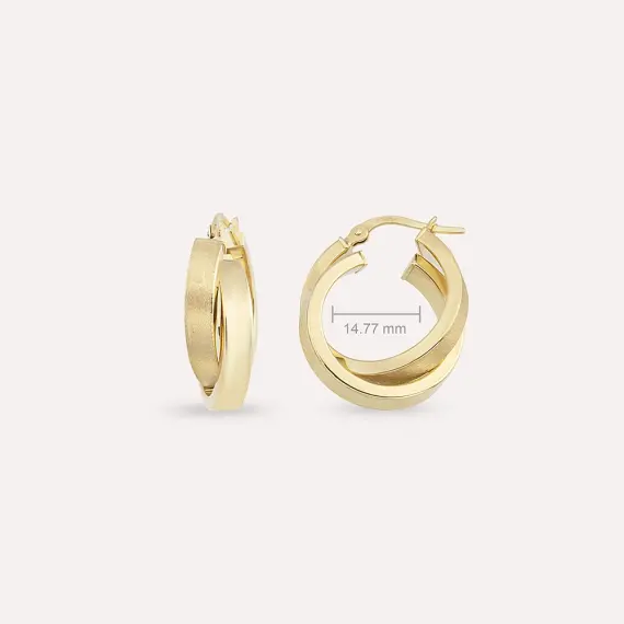 Twine Small Yellow Hoop Earring - 3