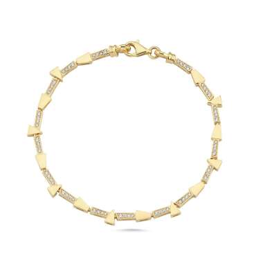 Üçgen Yamuk Tasarım Taşlı Bileklik - NEV JEWELLERY