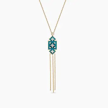 Uma Pırlanta Taşlı ve Turkuaz Mineli Kolye - Nev Jewellery (1)