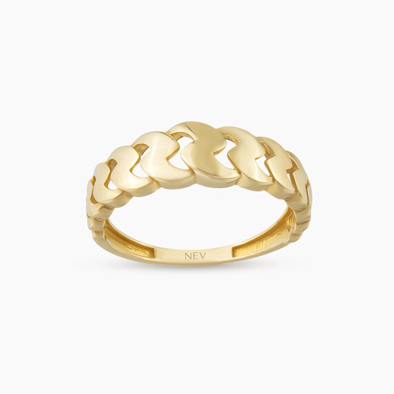 Unio Sarı Altın Yüzük - Nev Jewellery
