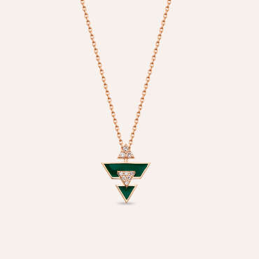 Ursa Minor Diamond and Green Enamel Necklace - Nev Jewellery