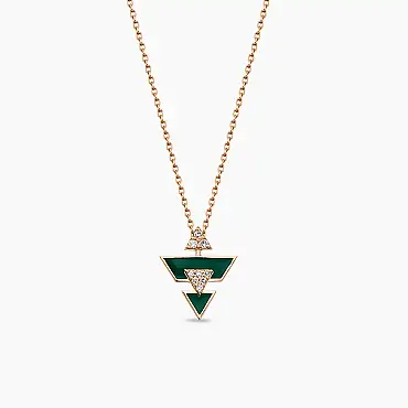 Ursa Minor Pırlanta Taşlı ve Yeşil Mineli Kolye - Nev Jewellery (1)