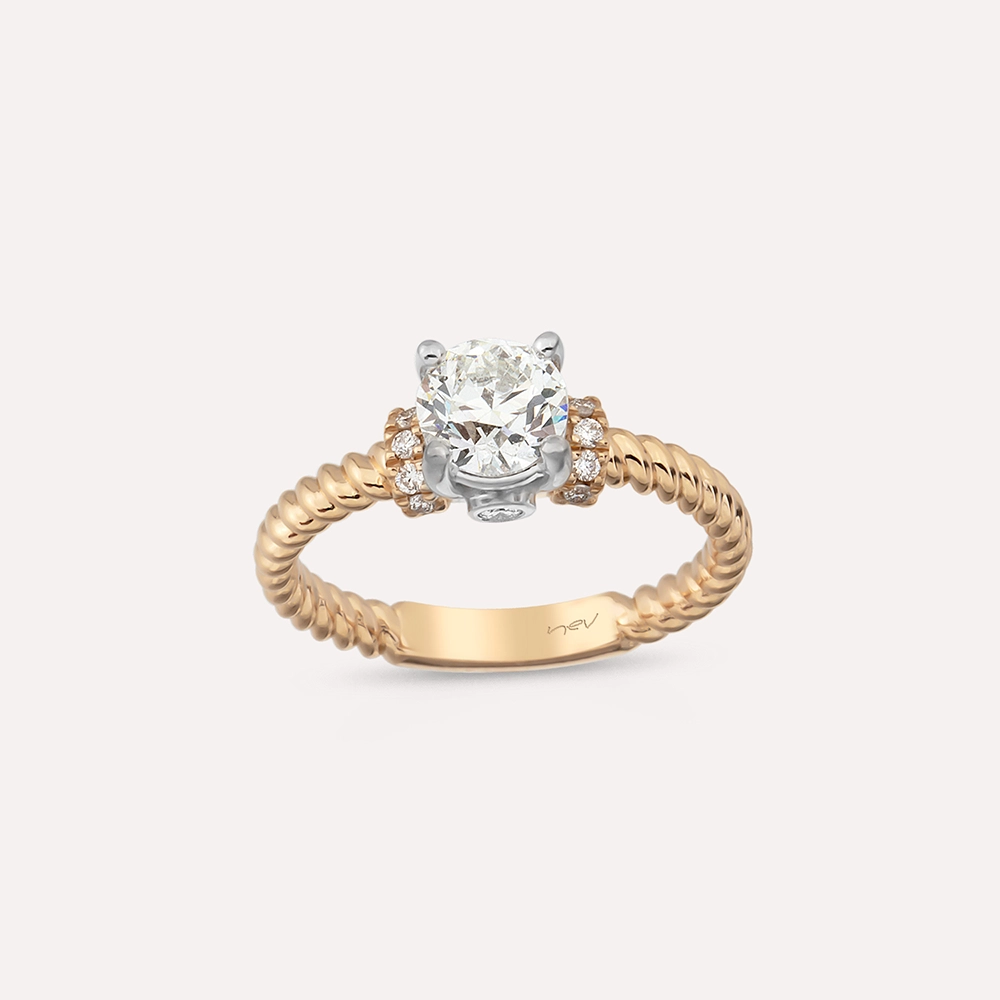 Valeria 1.15 CT Diamond Rose Gold Ring - 1