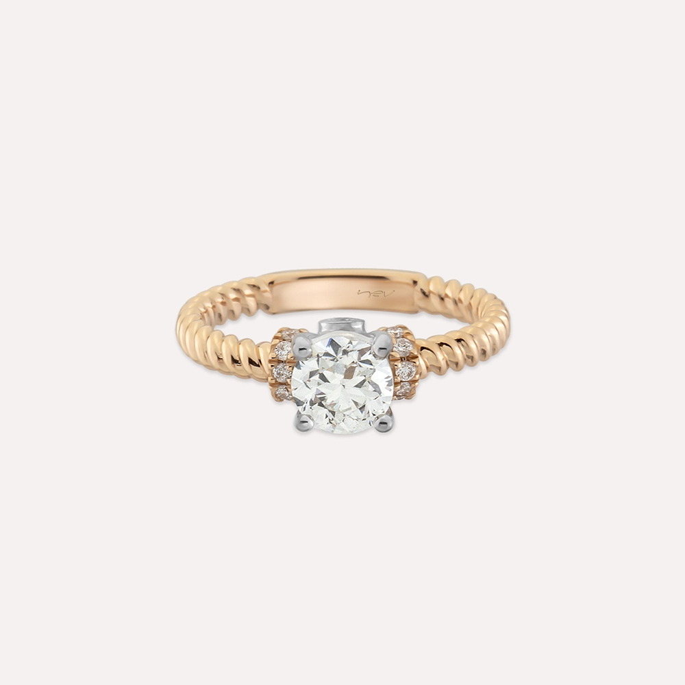 Valeria 1.15 CT Diamond Rose Gold Ring - 5