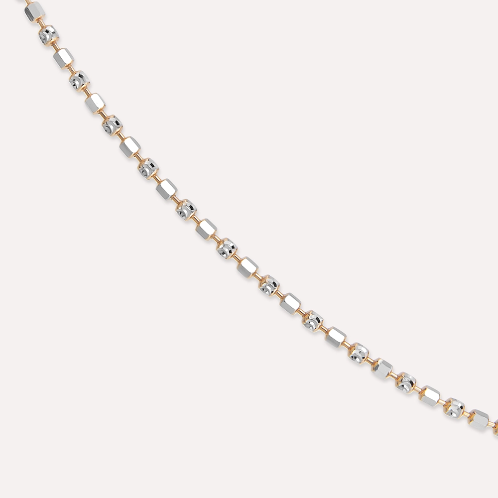 Vein Rose and White Gold Chain - 4