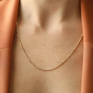 Vein Sarı Altın Zincir Kolye - Nev Jewellery (1)