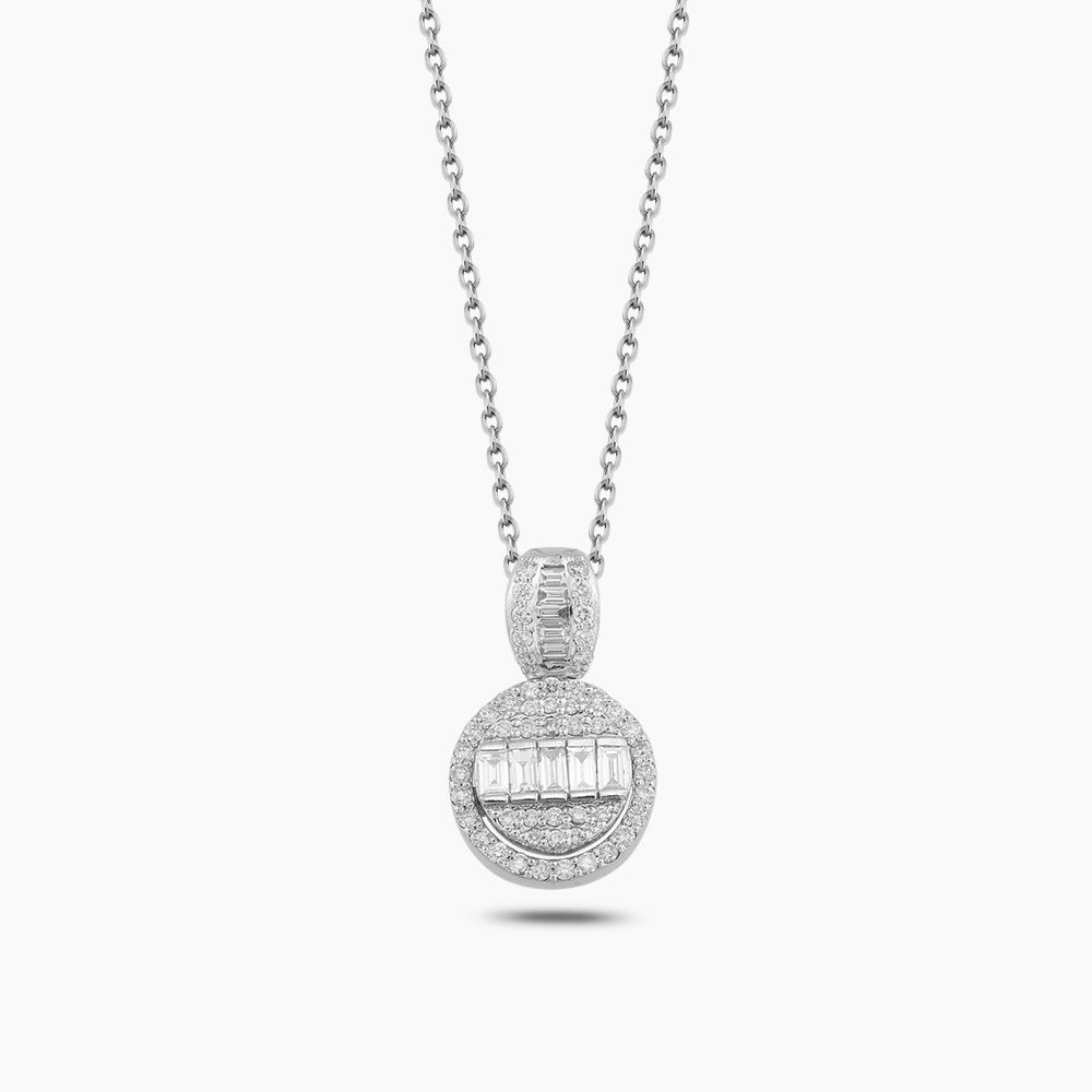 Velora 0.49 CT Baguette Diamond White Gold Necklace - 1