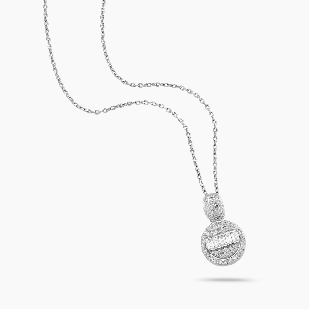Velora 0.49 CT Baguette Diamond White Gold Necklace - 4