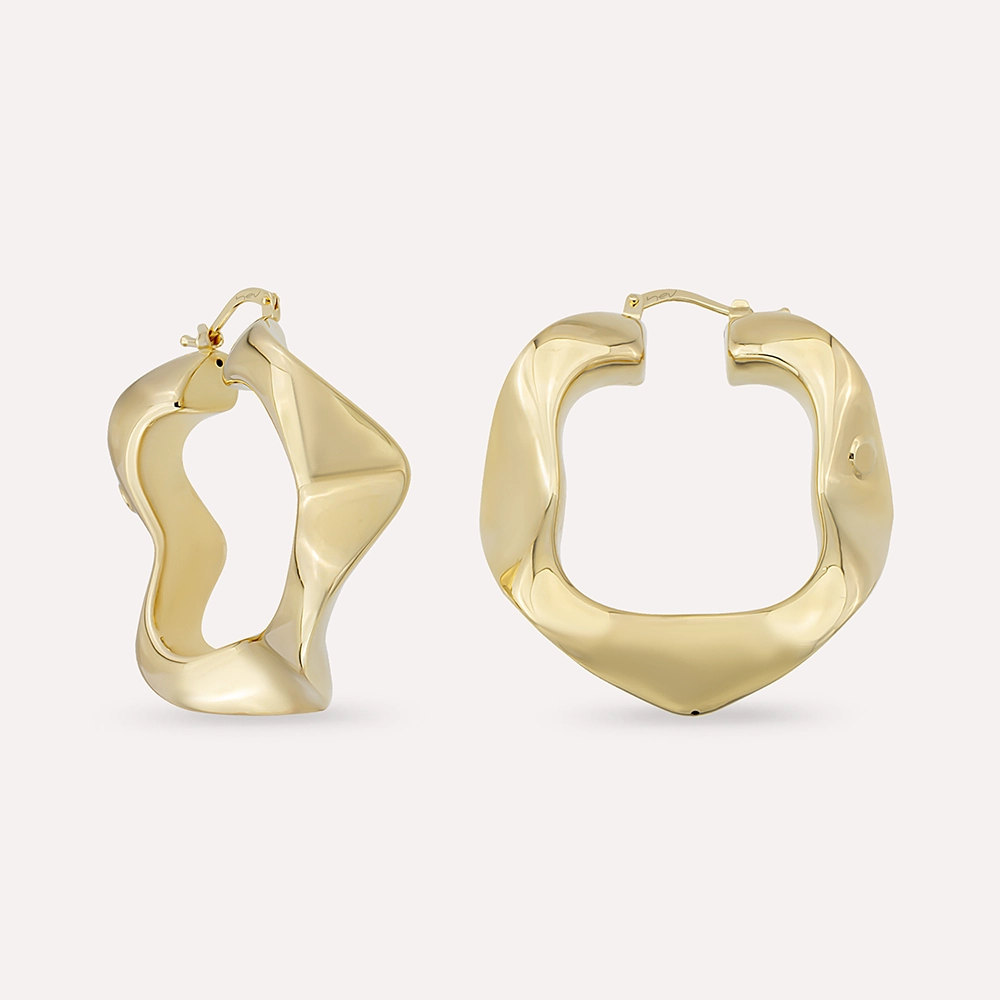 Velora Yellow Gold Italian Hoop Earring - 1