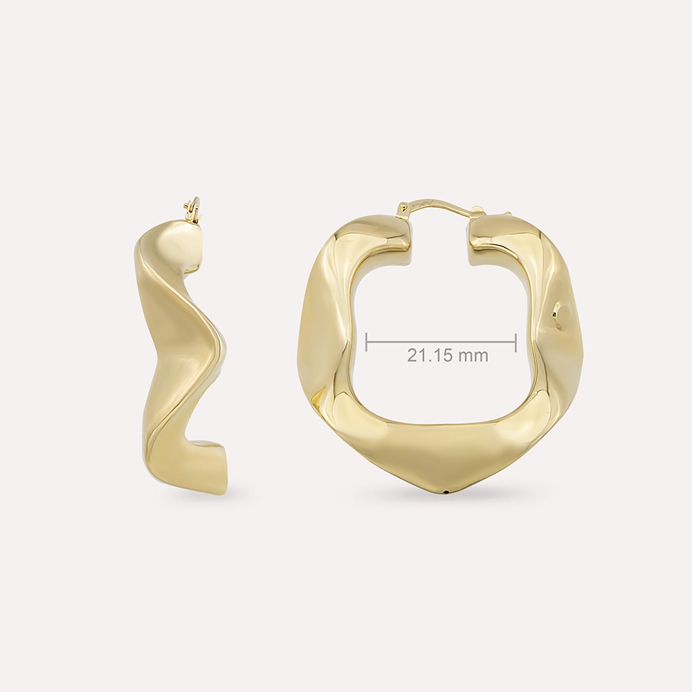 Velora Yellow Gold Italian Hoop Earring - 4