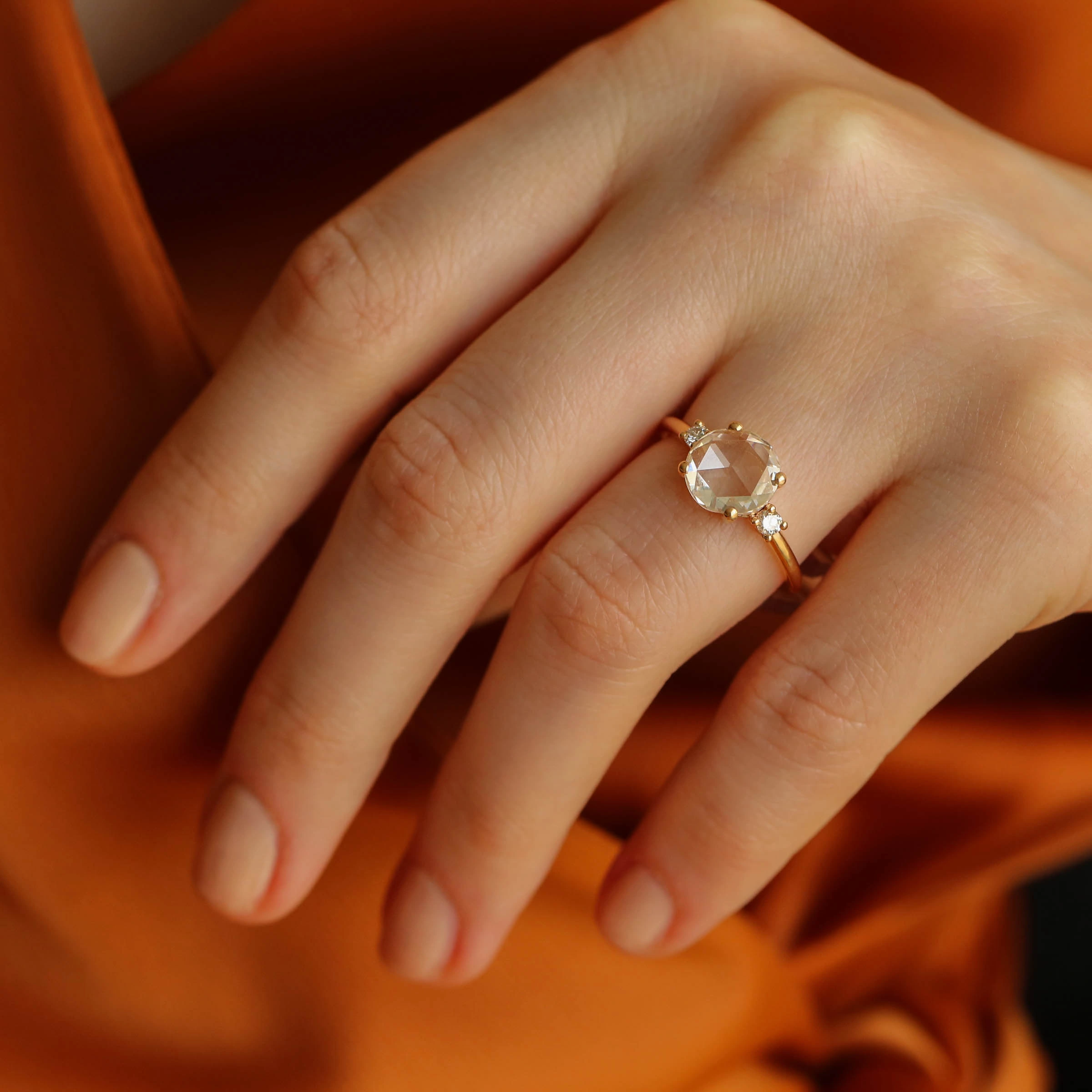 Venus 1.76 CT Rose Cut Diamond and Diamond Ring - Nev Jewellery (1)