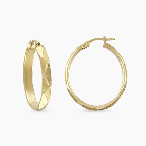 Versa Yellow Gold Italian Earring - 1