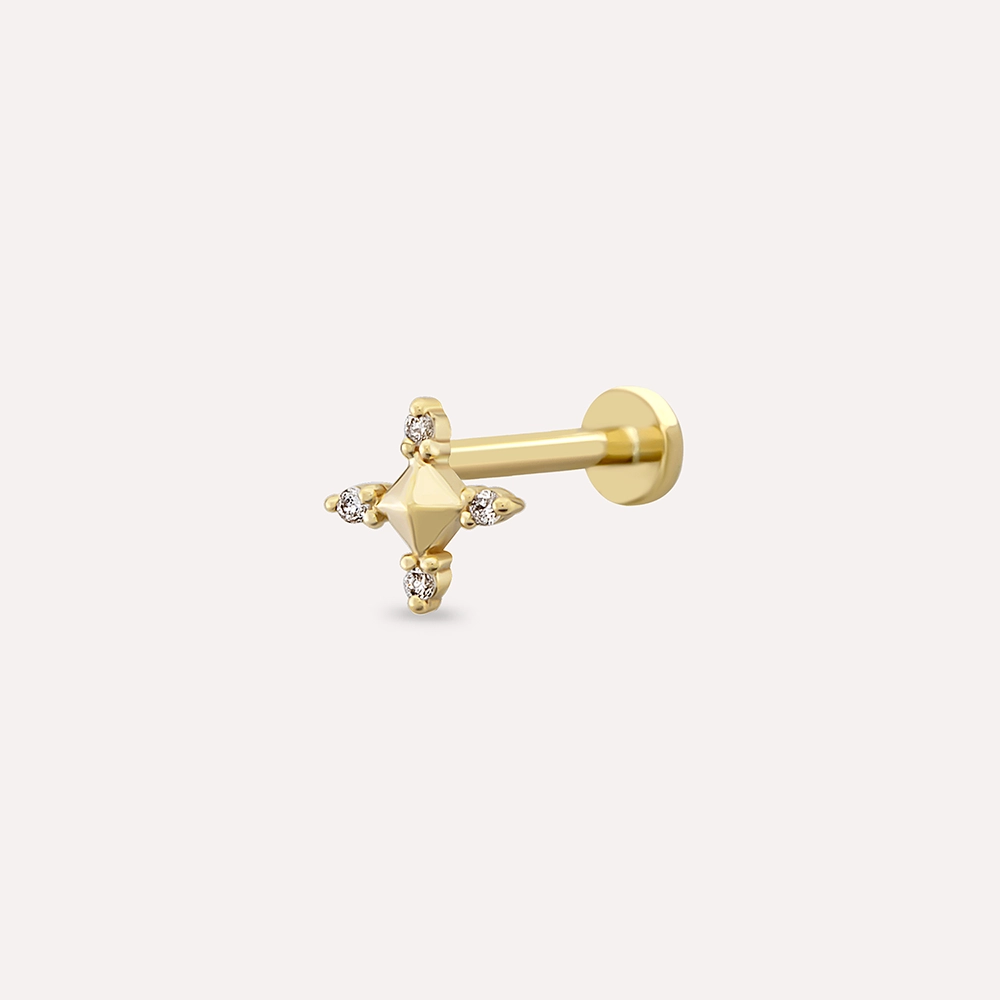 Vesta Diamond Yellow Gold Piercing - 1