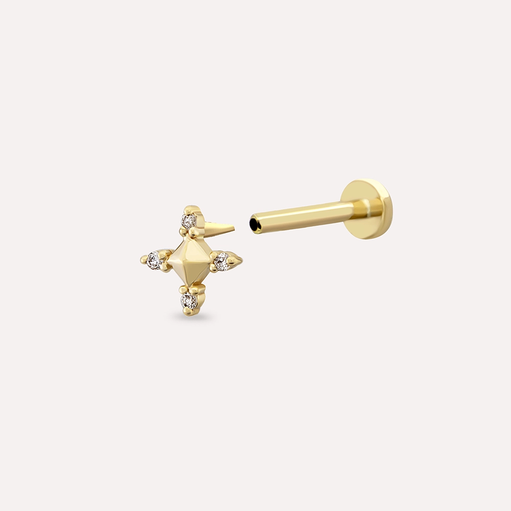 Vesta Diamond Yellow Gold Piercing - 3