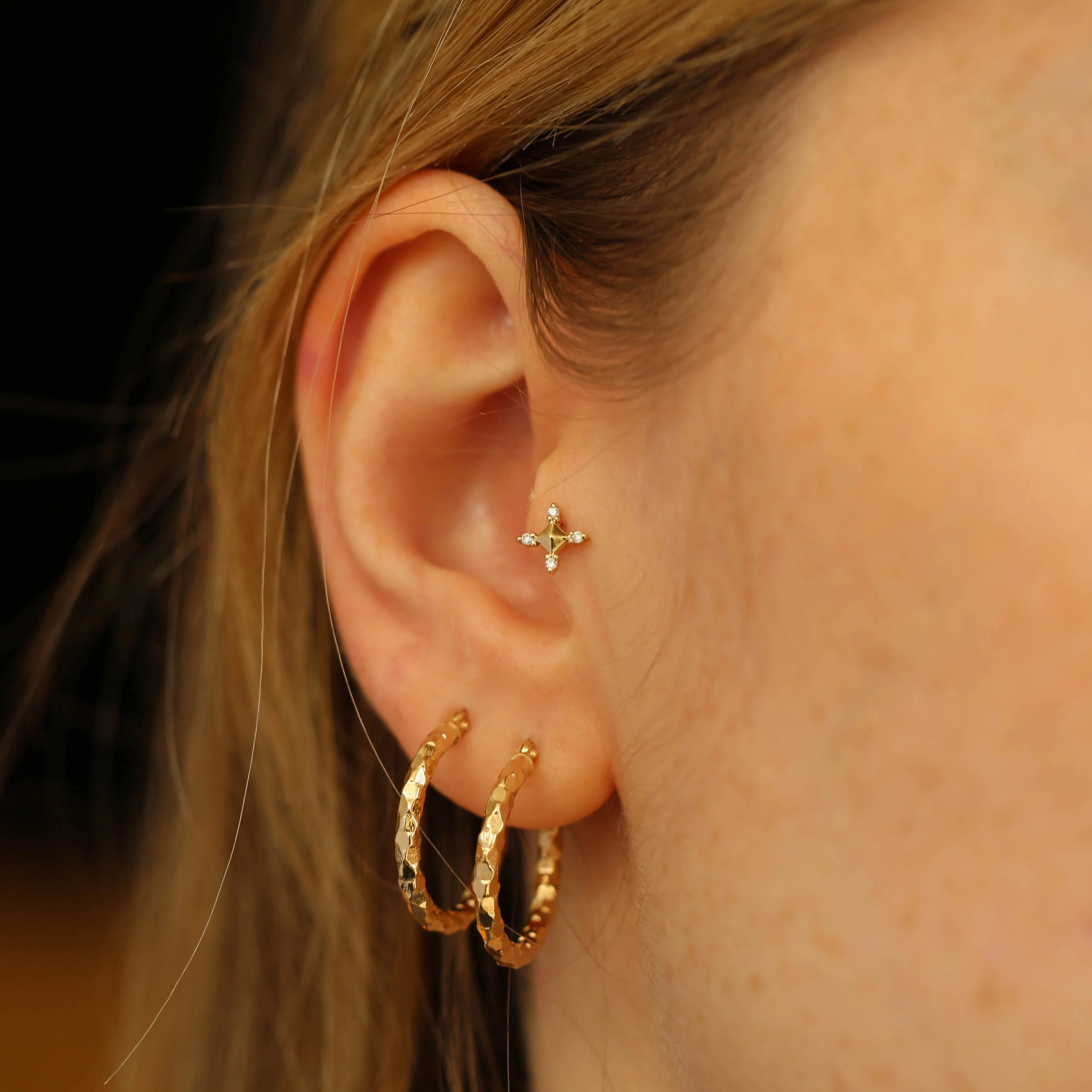 Vesta Diamond Yellow Gold Piercing - 2