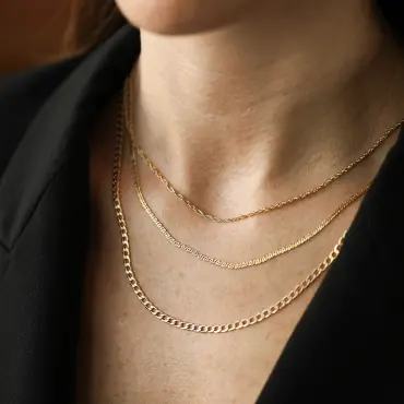 Vigor Yellow Gold Italian Necklace - Nev Jewellery (1)