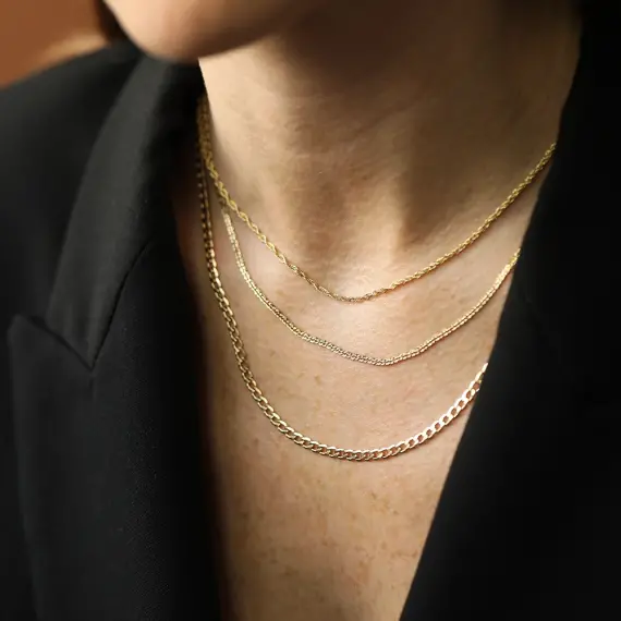 Vigor Yellow Gold Italian Necklace - 3