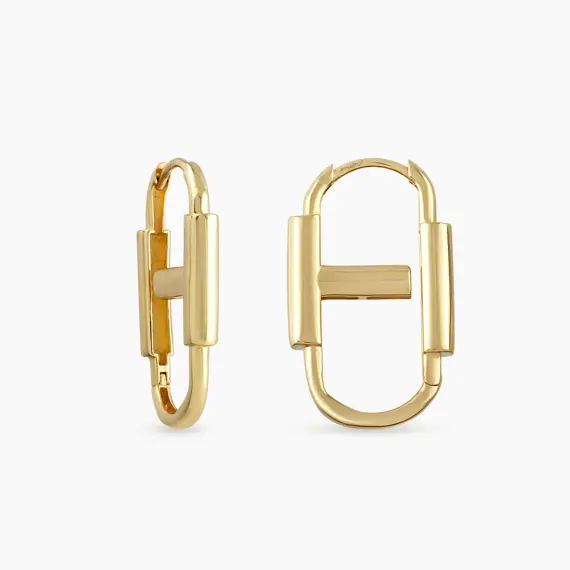 Vinca Yellow Gold Italian Earring - 1