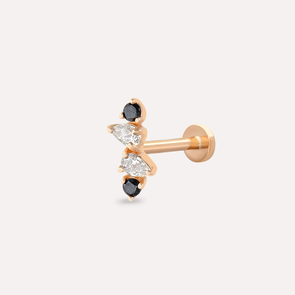 Vine Black Diamond Rose Gold Piercing - 1