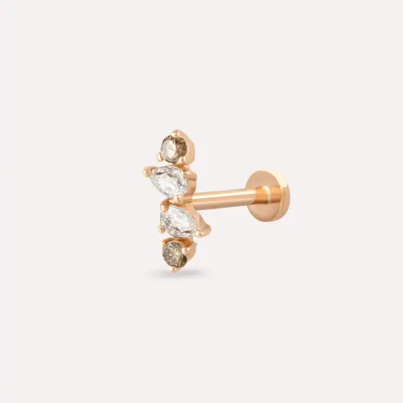 Vine Brown Diamond Rose Gold Piercing - 1