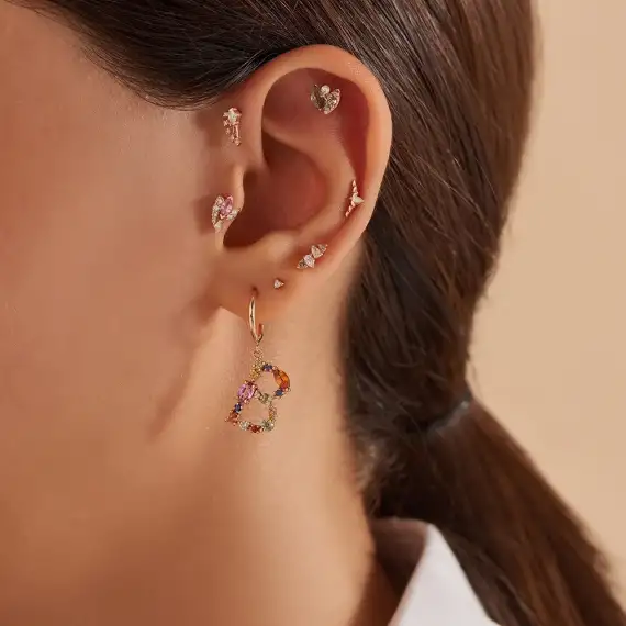 Vine Brown Diamond Rose Gold Piercing - 2