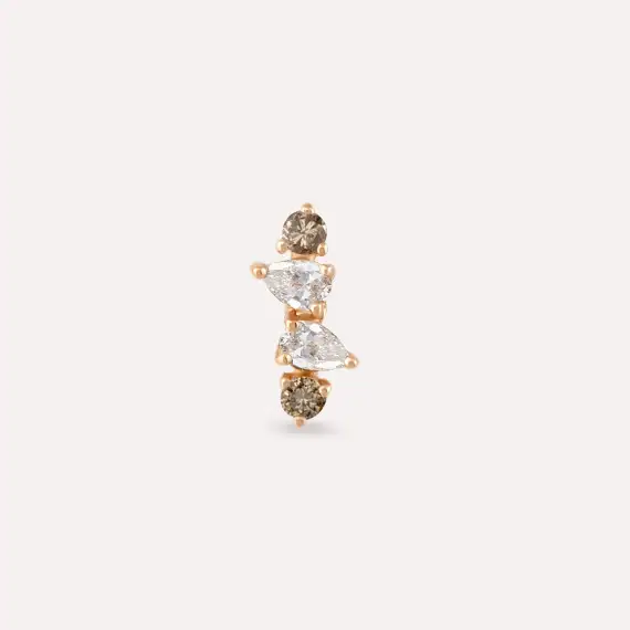 Vine Brown Diamond Rose Gold Piercing - 3