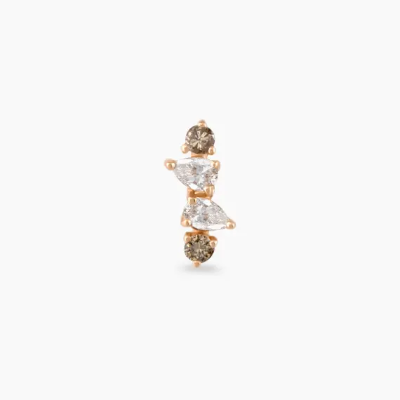 Vine Brown Diamond Rose Gold Piercing - 3