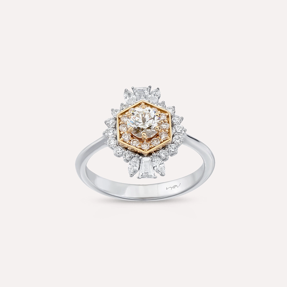 Viola 1.06 CT CT Markiz ve Trapez Kesim Pırlanta Taşlı Beyaz Altın Yüzük - Nev Jewellery (1)