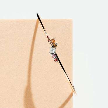 Violet Multicolor Safir ve Pırlanta Taşlı Bileklik - Nev Jewellery