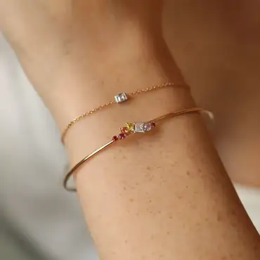 Violet Multicolor Safir ve Pırlanta Taşlı Bileklik - Nev Jewellery (1)