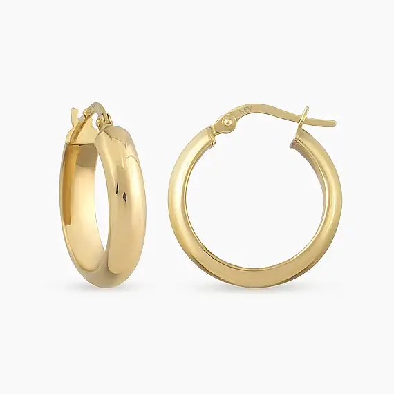 Vionne S Yellow Gold Hoop Earrings - 1
