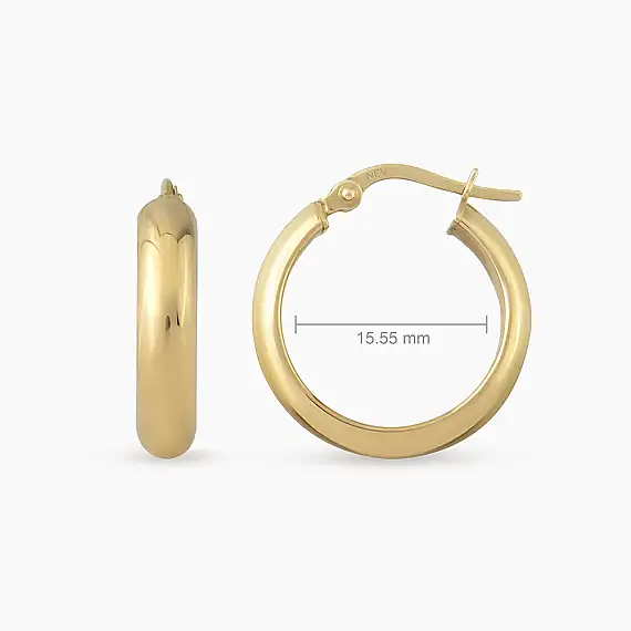 Vionne S Yellow Gold Hoop Earrings - 2