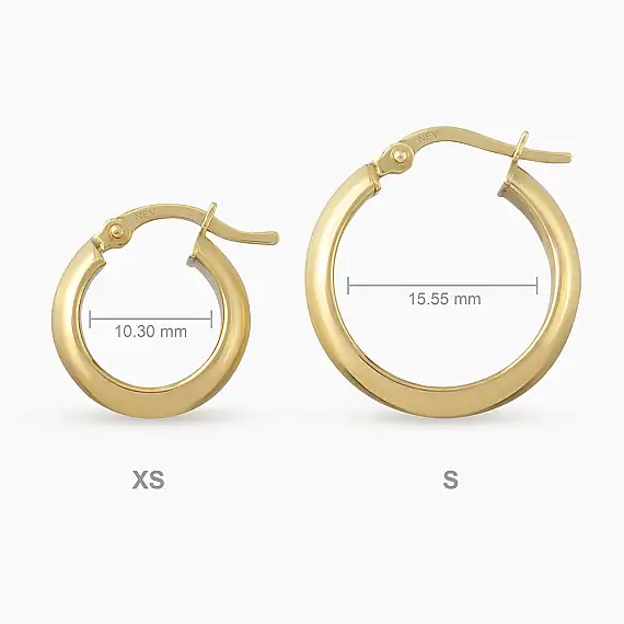 Vionne S Yellow Gold Hoop Earrings - 3