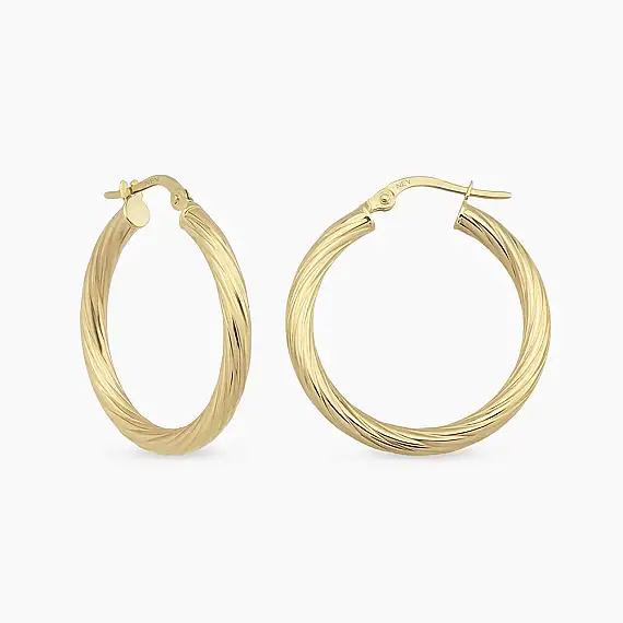 Virelle M Yellow Gold Hoop Earrings - 1