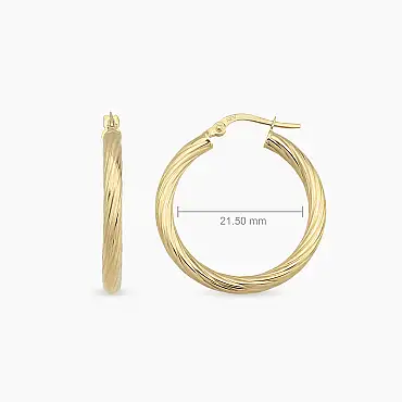 Virelle M Yellow Gold Hoop Earrings - Nev Jewellery (1)