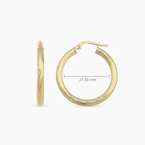 Virelle M Yellow Gold Hoop Earrings - 2