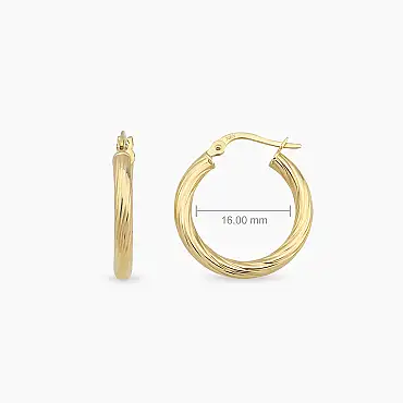 Virelle S Sarı Altın Halka Küpe - Nev Jewellery (1)