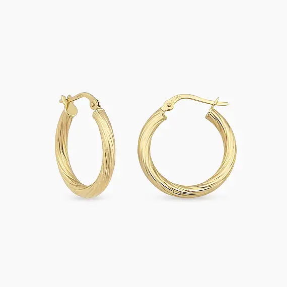 Virelle S Yellow Gold Hoop Earrings - 1