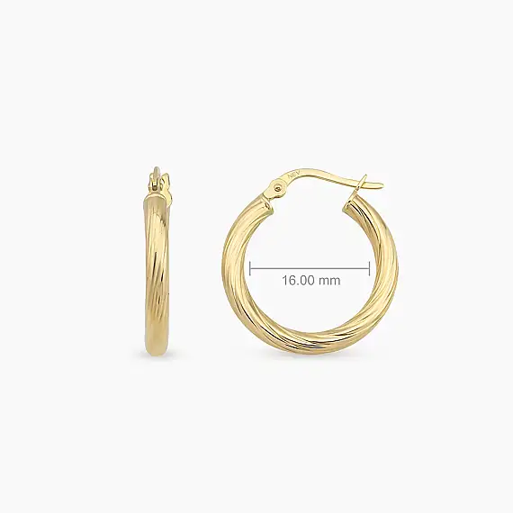 Virelle S Yellow Gold Hoop Earrings - 2
