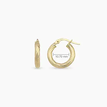 Virelle XS Yellow Gold Hoop Earrings - Nev Jewellery (1)