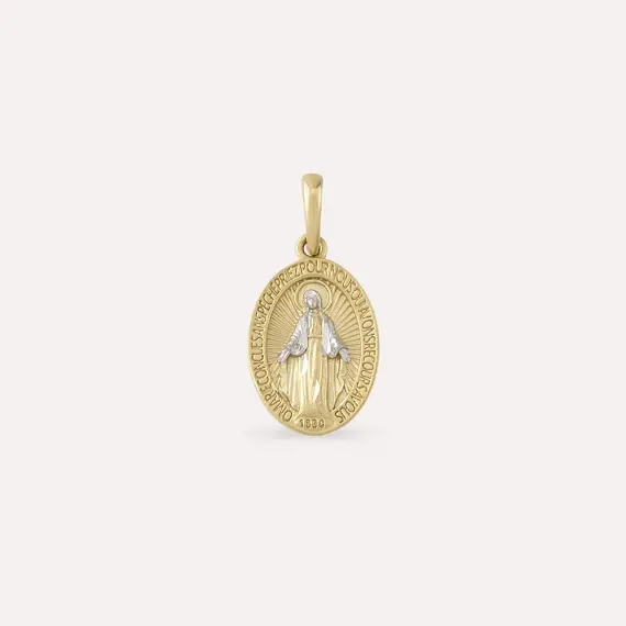 Virgin Mary Yellow Gold Medallion - 1