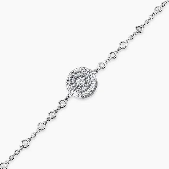 Viva 0.62 CT Elmas ve Pırlanta Taşlı Beyaz Altın Bileklik - 3
