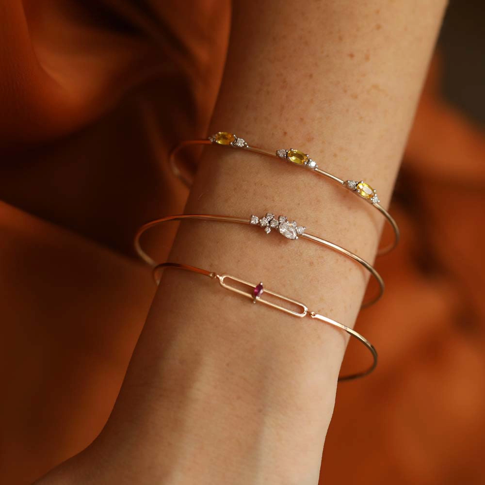 Vivien 0.07 CT Marquise Cut Ruby Rose Gold Bracelet - Nev Jewellery (1)