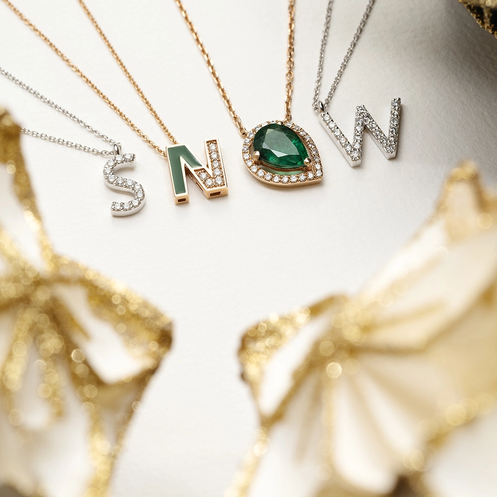 W Harf 0.15 CT Pırlanta Taşlı Beyaz Altın Kolye - 2