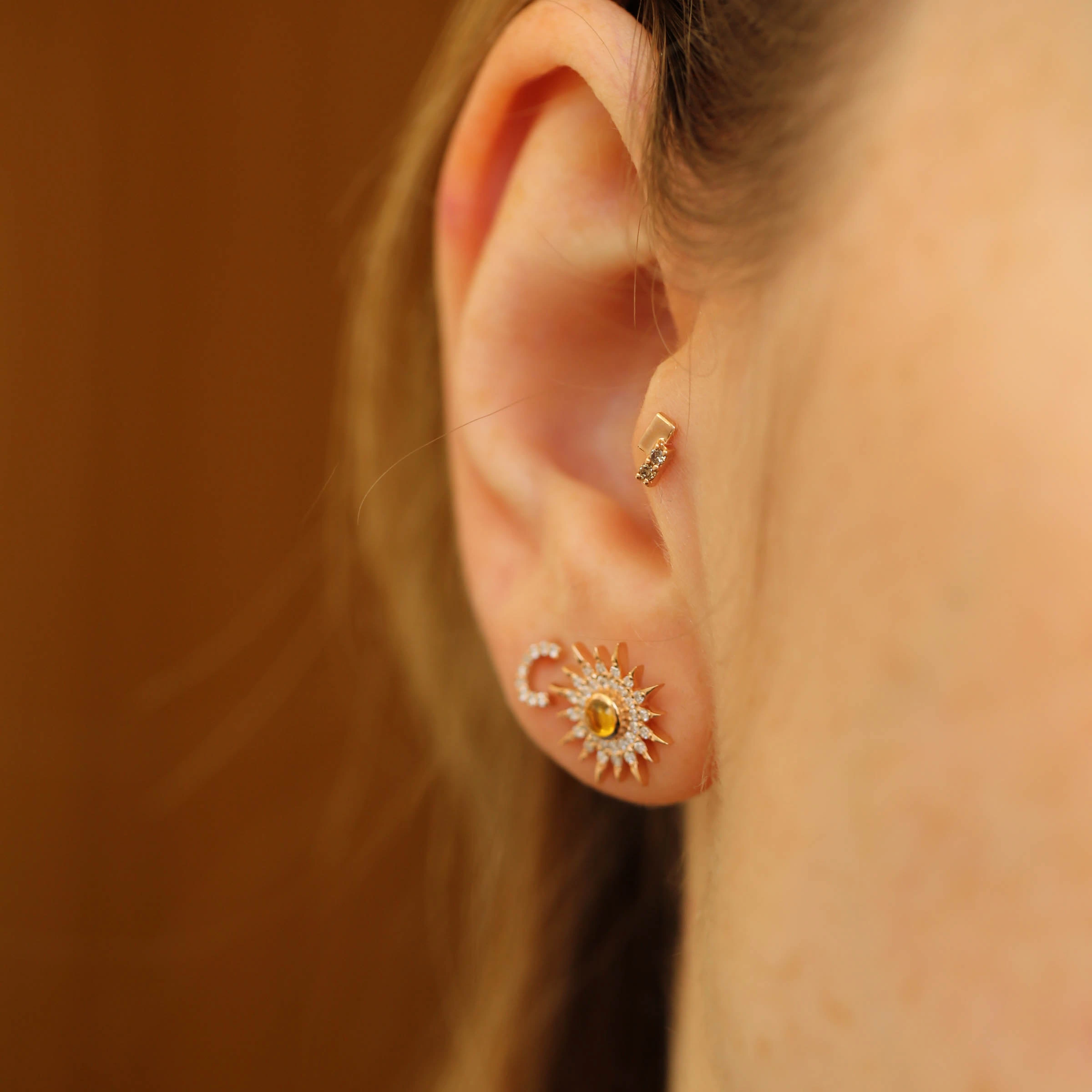 Wall Brown Diamond Rose Gold Piercing - Nev Jewellery (1)