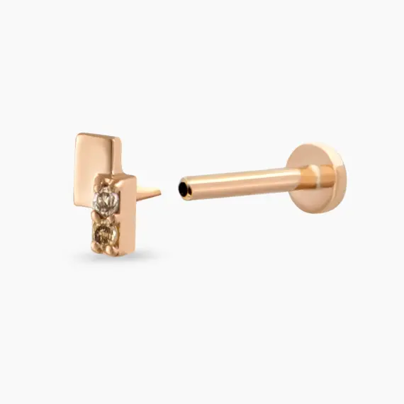 Wall Brown Diamond Rose Gold Piercing - 4