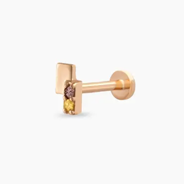 Wall Multicolor Safir Rose Altın Piercing - Nev Jewellery (1)